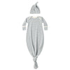 Steel Blue Stripe Gown & Hat
