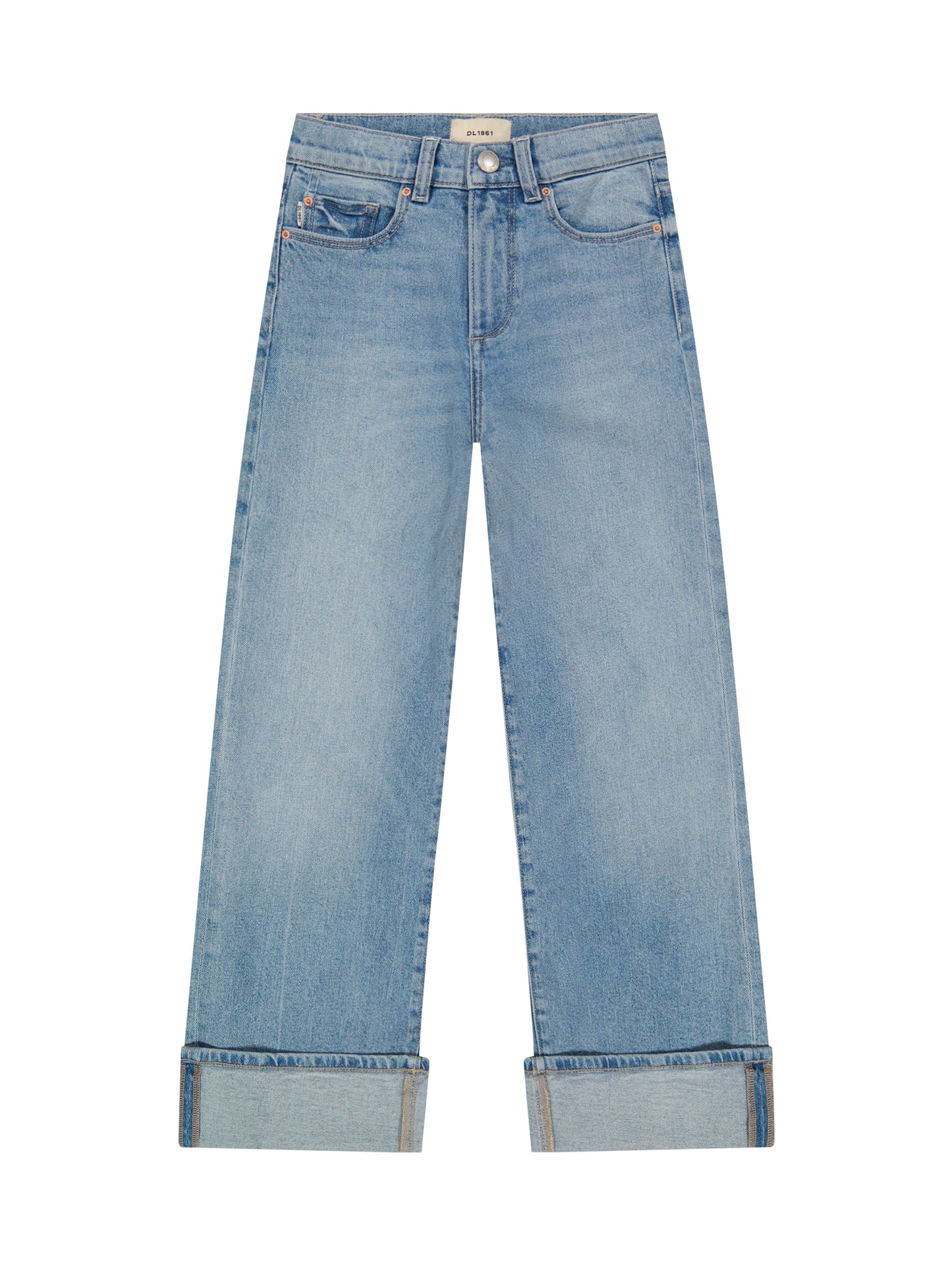 Lily Wide Leg Ridge Cuffed Jeans