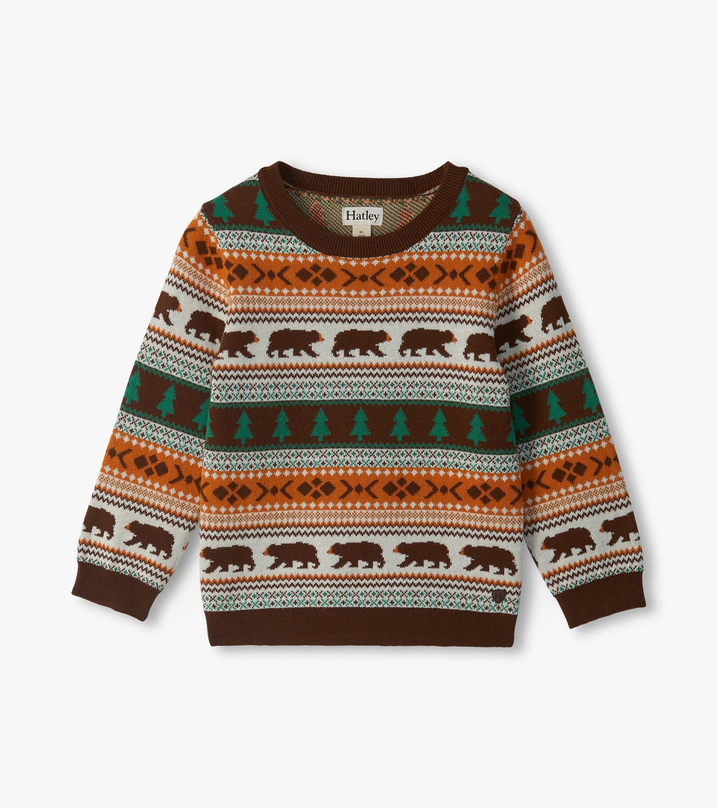 Baby boys forest bear print crew neck sweater by Hatley