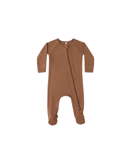 Cedar Solid Bamboo Zip Footie