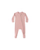Rose Solid Bamboo Zip Footie