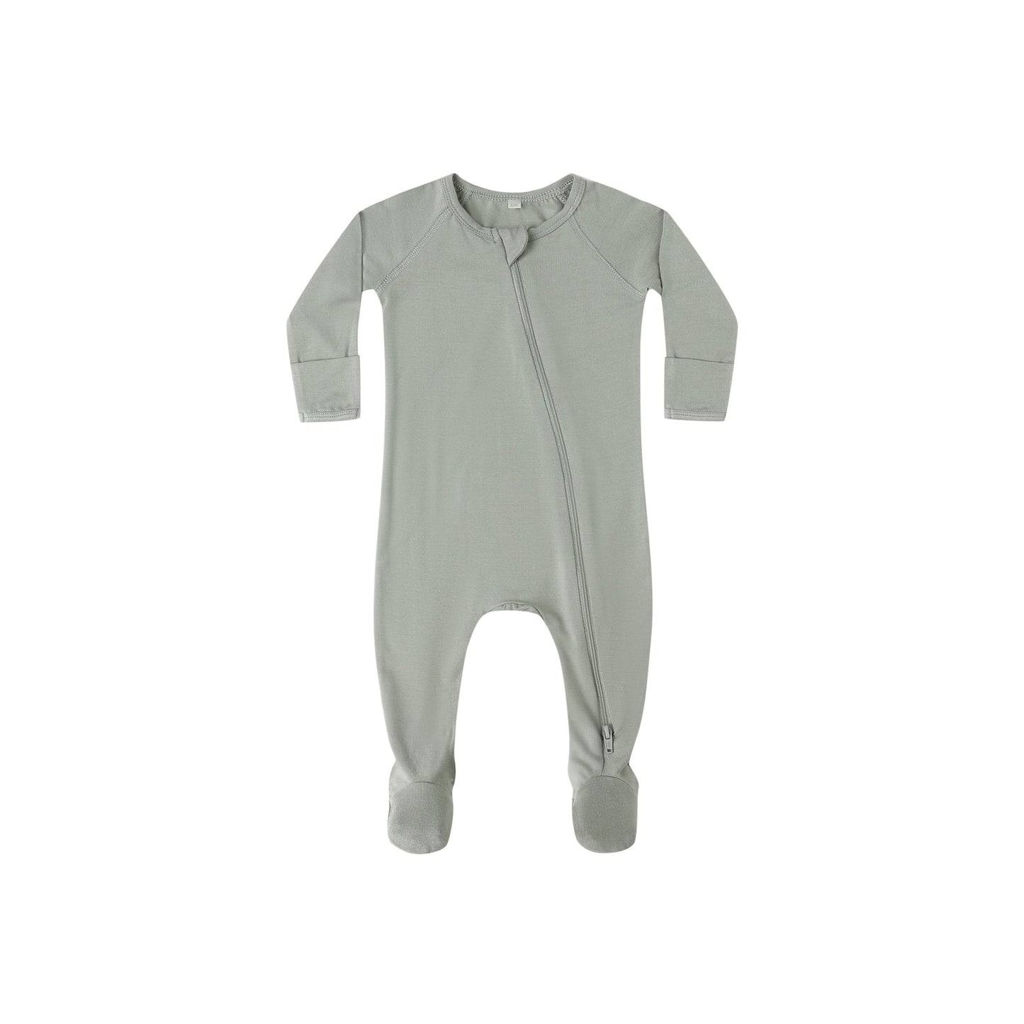 Fern Solid Bamboo Zip Footie
