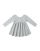 Steel Blue Ribbed Micro Stripe Dress