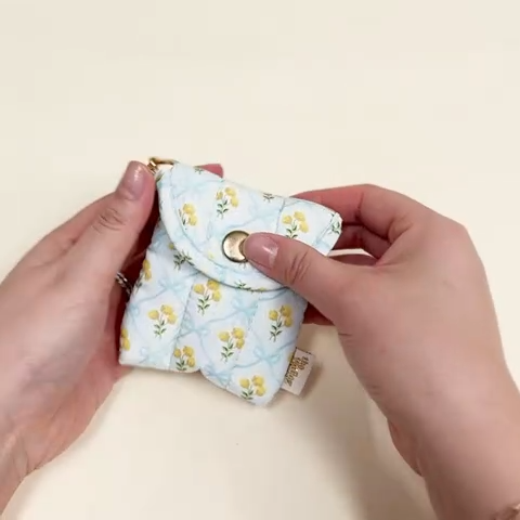 Marigold Blue Puffy Earbud Case
