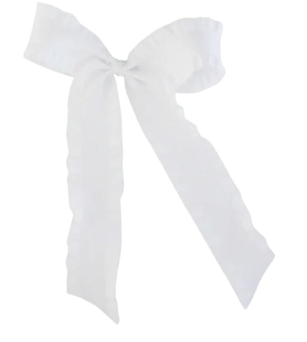 White Ruffle Satin Long Tail Bow 110 ACCESSORIES CHILD Bows Arts 