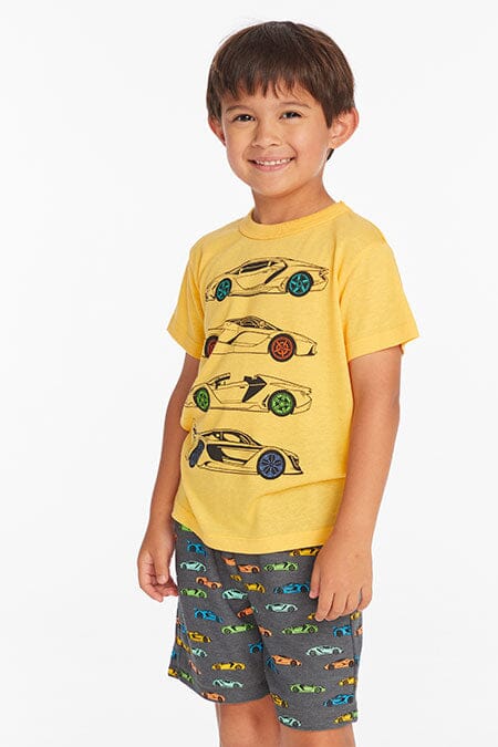 Yellow Race Cars Tee 140 BOYS APPAREL 2-8 Chaser 2 