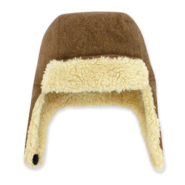 Heather Mocha Furry Fleece Trapper Hat
