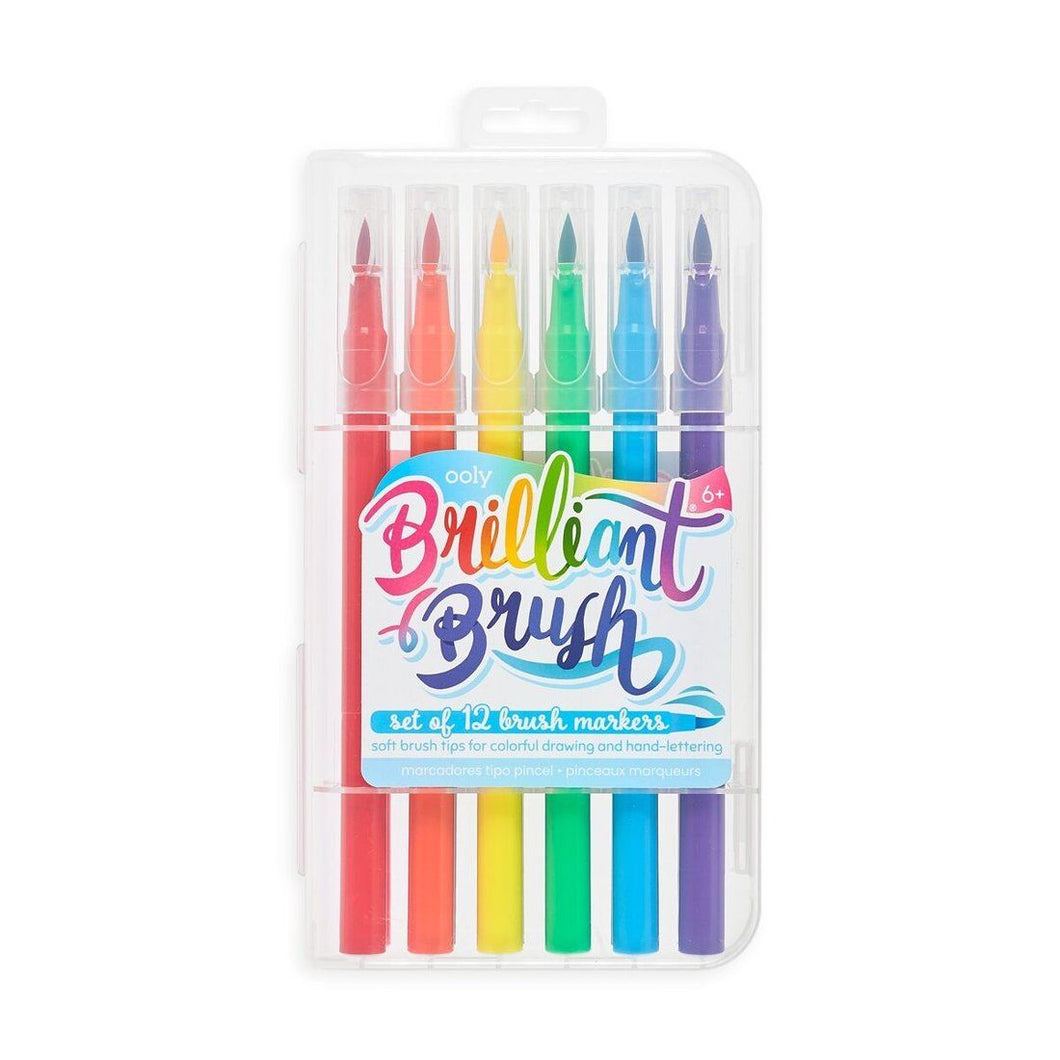 12 Brilliant Brush Markers Toys Ooly