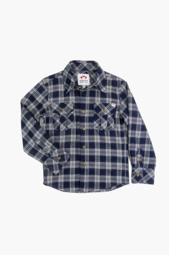 Navy Plaid Flannel Shirt