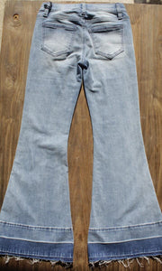 2 Tone Flare Light Blue Jeans 160 GIRLS APPAREL TWEEN 7-16 Ceros 