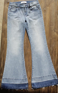 2 Tone Flare Light Blue Jeans 160 GIRLS APPAREL TWEEN 7-16 Ceros 7 