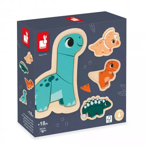 4 Progressive Dino Puzzles 195 TOYS BABY Janod Toys 
