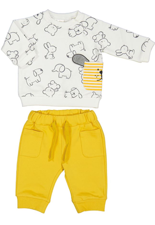 Animals with Yellow Pants Set 130 BABY BOYS/NEUTRAL APPAREL Mayoral 
