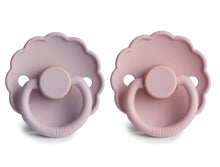 Baby Pink/Soft Lilac Daisy Rubber Pacifier Set of 2 180 BABY GEAR Mushie 