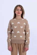 Beige Heart Knit Sweater 160 GIRLS APPAREL TWEEN 7-16 Molly Bracken 8 