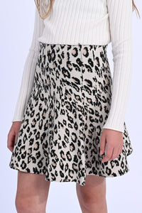 Beige Leopard Knit Skirt 160 GIRLS APPAREL TWEEN 7-16 Molly Bracken 
