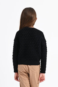 Black Front Ruched Sweater 160 GIRLS APPAREL TWEEN 7-16 Molly Bracken 