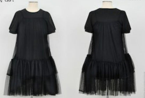 Black Layered Tulle Dress 160 GIRLS APPAREL TWEEN 7-16 Molly Bracken 8 