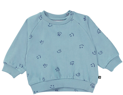 Blue Simply Happy Sweatshirt 130 BABY BOYS/NEUTRAL APPAREL Molo 6m 