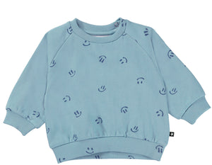 Blue Simply Happy Sweatshirt 130 BABY BOYS/NEUTRAL APPAREL Molo 6m 
