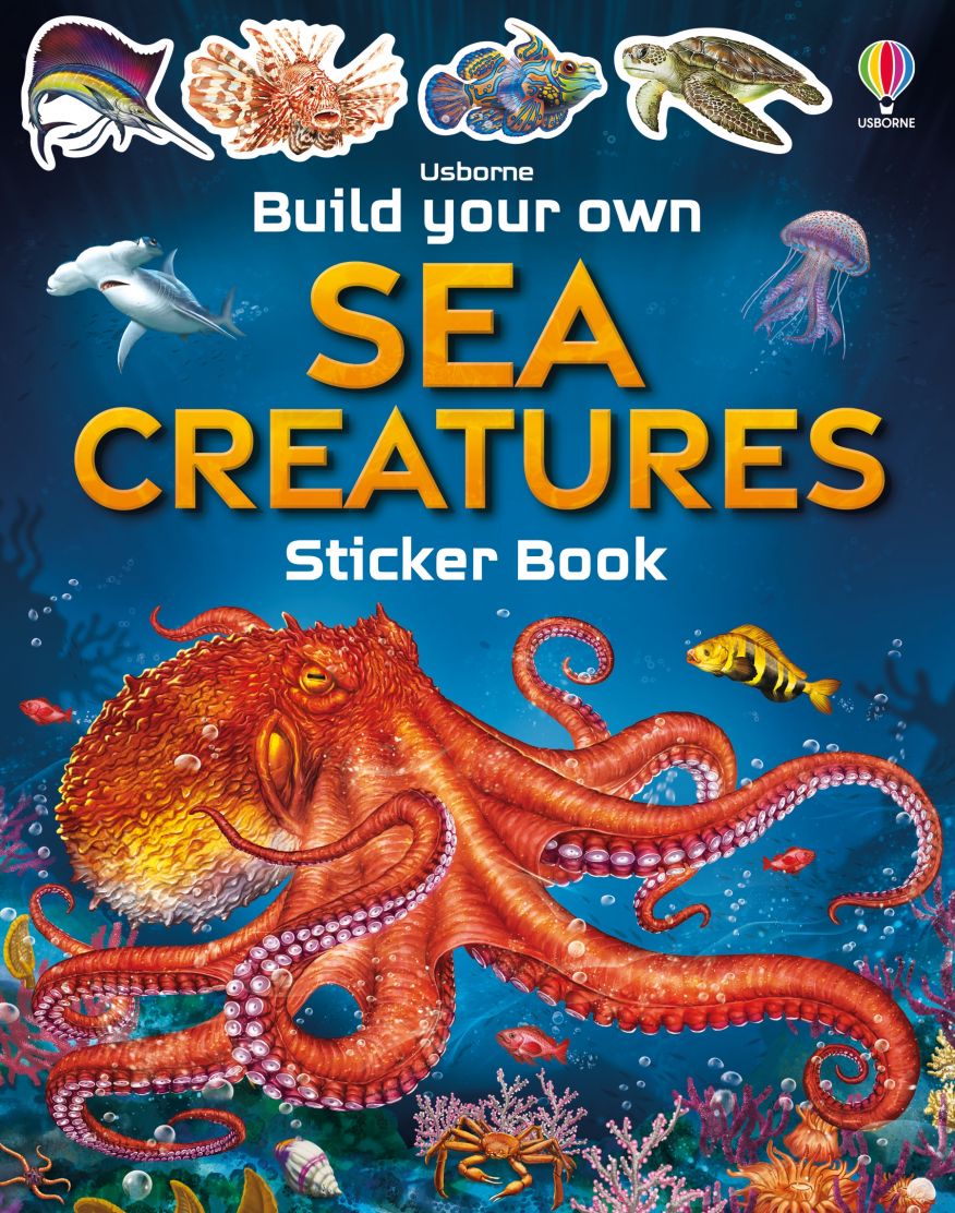 Build Your Own Sticker Book 192 GIFT CHILD Usborne Books Sea Creatures 