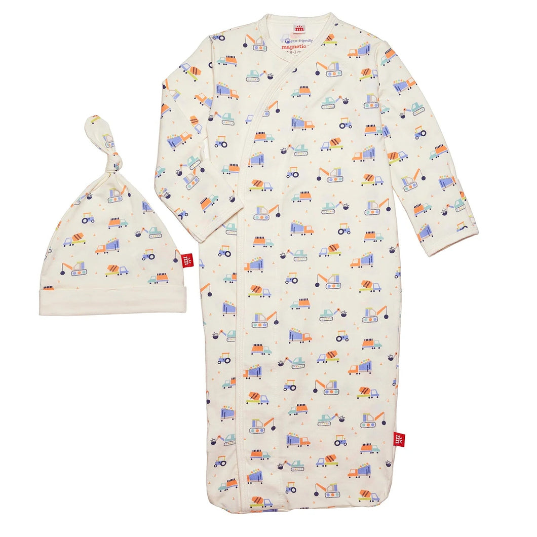 Can You Dig It Gown And Hat Set 130 BABY BOYS/NEUTRAL APPAREL Magnetic Me NB-3m 
