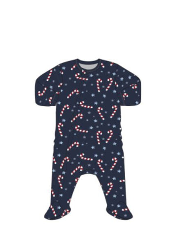 Candy Cane Stars Zip Footie 130 BABY BOYS/NEUTRAL APPAREL Coccoli NB 