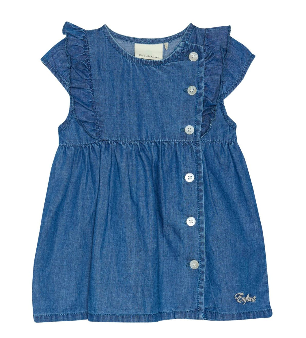 Chambray Button Dress 120 BABY GIRLS APPAREL Enfant 3m 