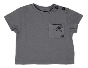 Charcoal Graphic Pocket Tee 130 BABY BOYS/NEUTRAL APPAREL Tiny Souls 3m 