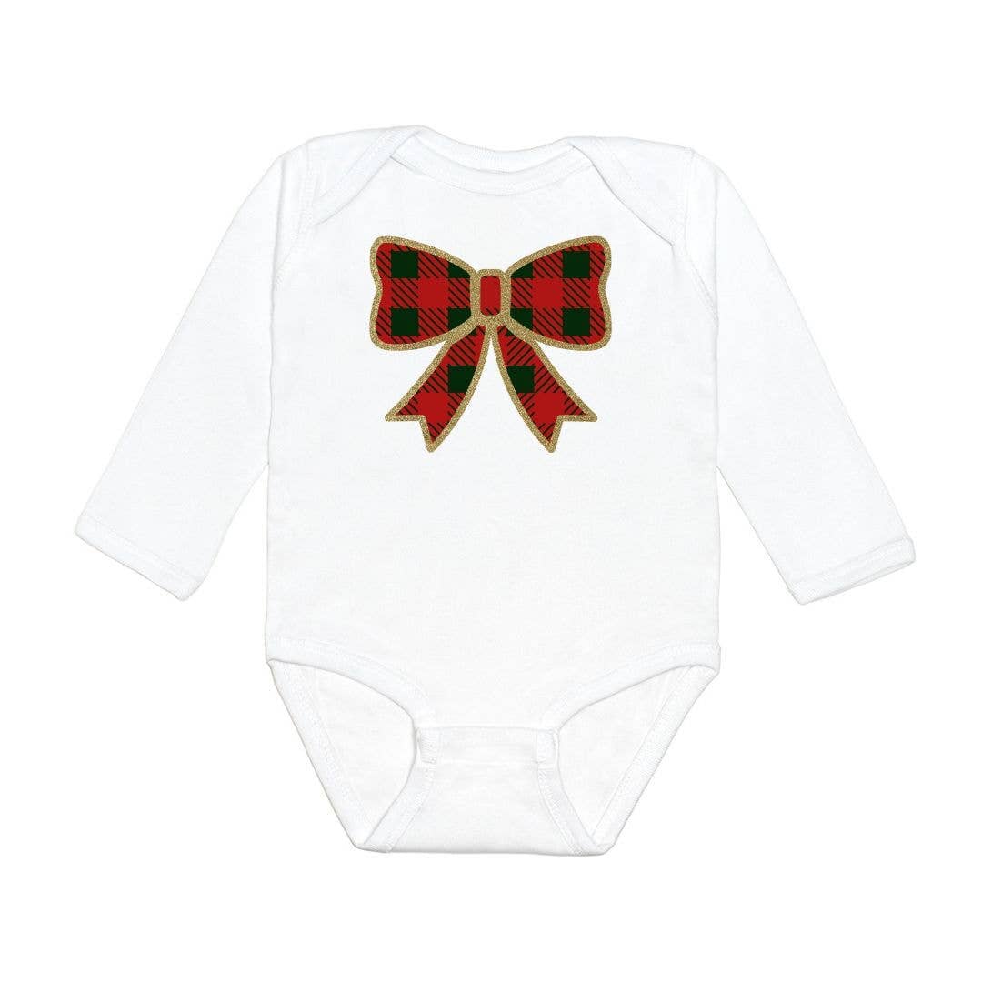 Christmas Plaid Bow Bodysuit 120 BABY GIRLS APPAREL Sweet Wink 0-3m 