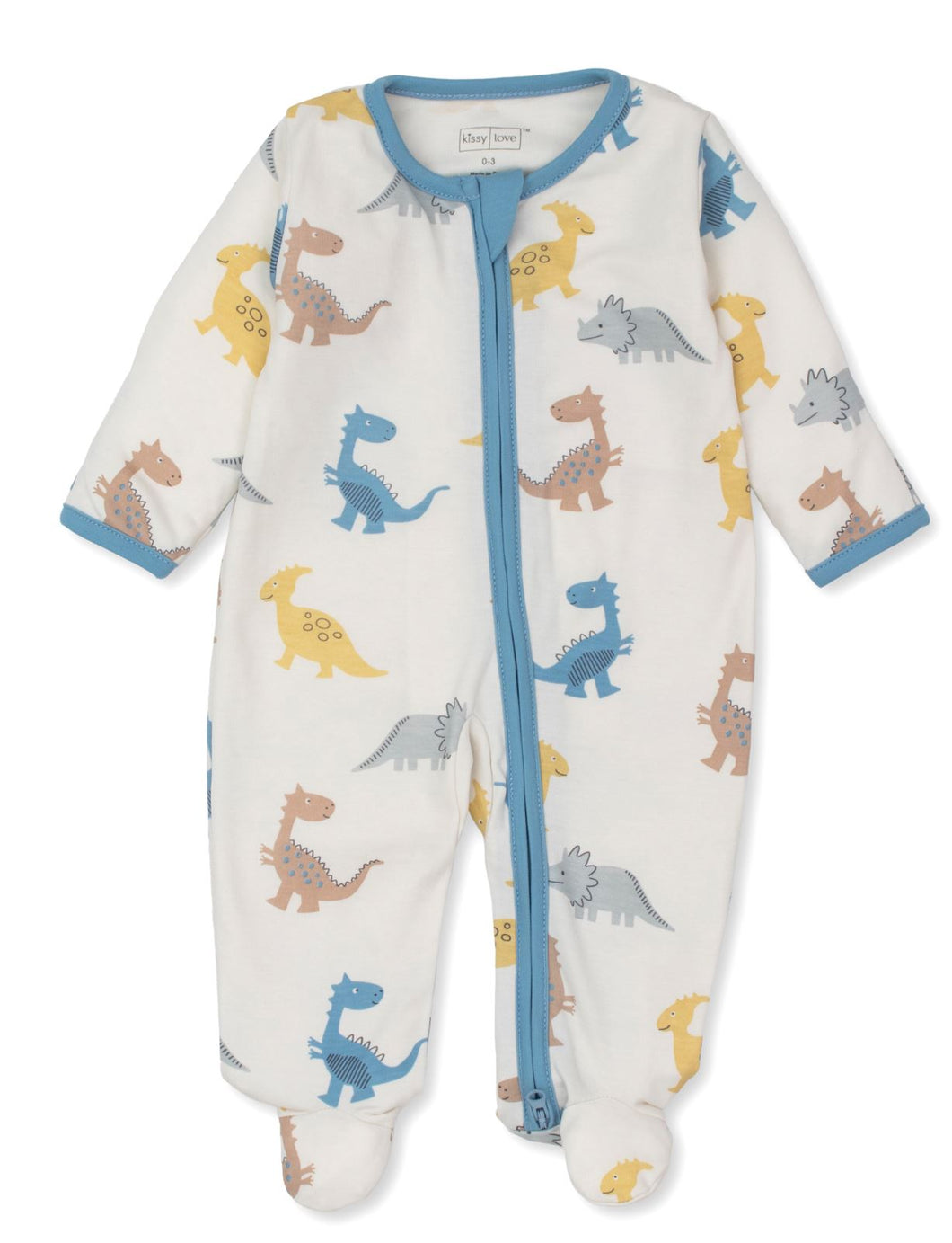 Dino Party Zip Footie 130 BABY BOYS/NEUTRAL APPAREL Kissy Kissy NB 