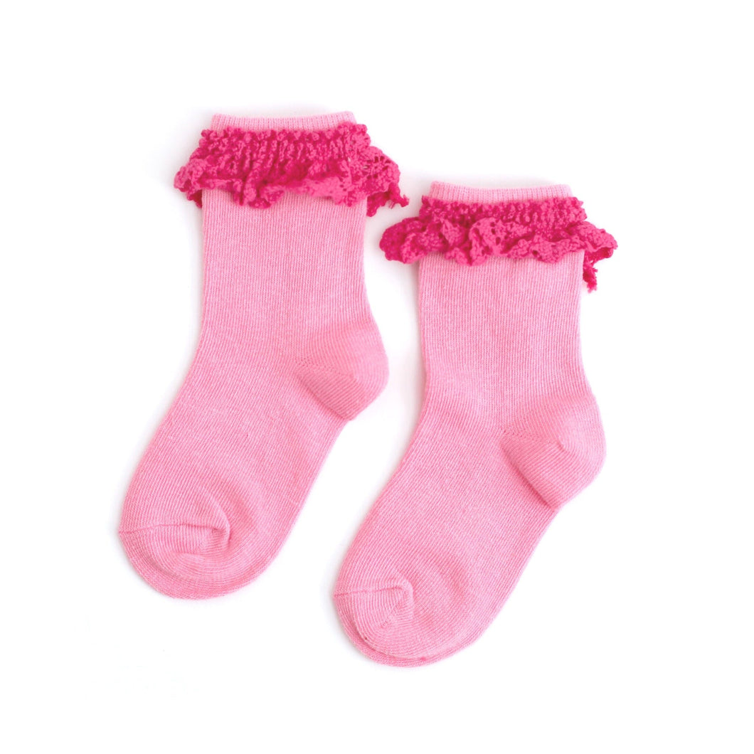 Double Bubble Lace Midi Socks 100 ACCESSORIES BABY Little Stocking Co. 0-6m 