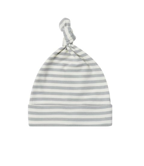 Dusty Blue Stripe Knotted Hat 100 ACCESSORIES BABY Quincy Mae 0-6m 