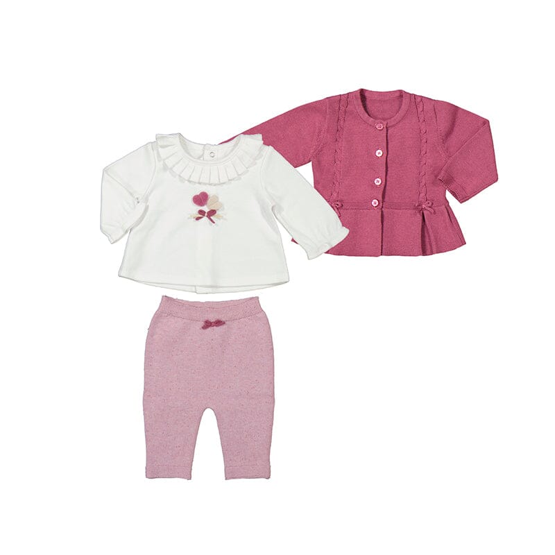 Eggplant Hearts 3pc Set 120 BABY GIRLS APPAREL Mayoral 2-4m 