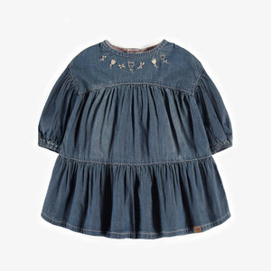 Embroidered Denim 3/4 Sleeve Dress 120 BABY GIRLS APPAREL Souris Mini 6-9m 