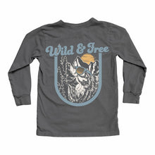 Faded Black Wild & Free Wolf Top 140 BOYS APPAREL 2-8 Tiny Whales 