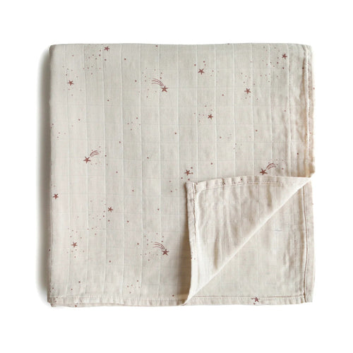 Falling Stars Organic Cotton Muslin Swaddle 180 BABY GEAR Mushie 