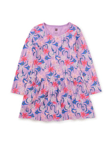 Fleur-de-Lis Pocket Dress 150 GIRLS APPAREL 2-8 Tea 2T 