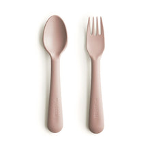 Fork and Spoon Set Utensils Mushie Blush 
