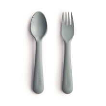 Fork and Spoon Set Utensils Mushie Sage 