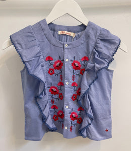 French Blue Daisy Top 150 GIRLS APPAREL 2-8 Le Lapin 4 
