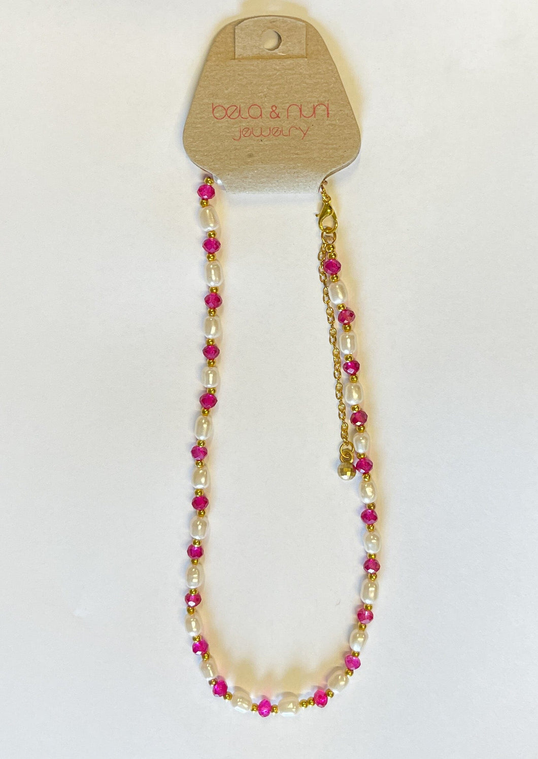 Fuchsia & Pearls Necklace 110 ACCESSORIES CHILD Bela+Nuni 