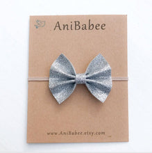 Glitter Bow Headbands 100 ACCESSORIES BABY AniBabee Silver 