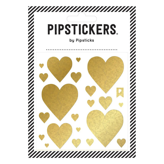 Gold Broken Hearts Stickers 196 TOYS CHILD Pipsticks 