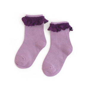 Grape Soda Lace Midi Socks 100 ACCESSORIES BABY Little Stocking Co. 0-6m 
