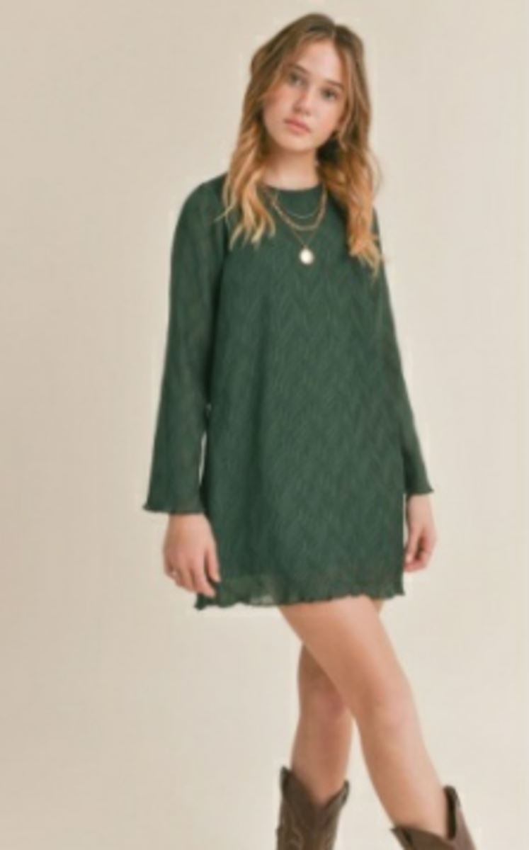 Green Wonderstruck Mini Dress 160 GIRLS APPAREL TWEEN 7-16 Sadie & Sage 7/8 