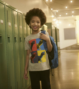 Grey Dino Block Tee 140 BOYS APPAREL 2-8 Hatley Kids 