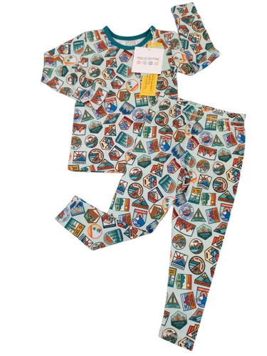 Happy Camper Pajama Set 140 BOYS APPAREL 2-8 Macaron & Me 2 