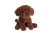 Soft, floppy Chocolate Lab plush for cuddling
