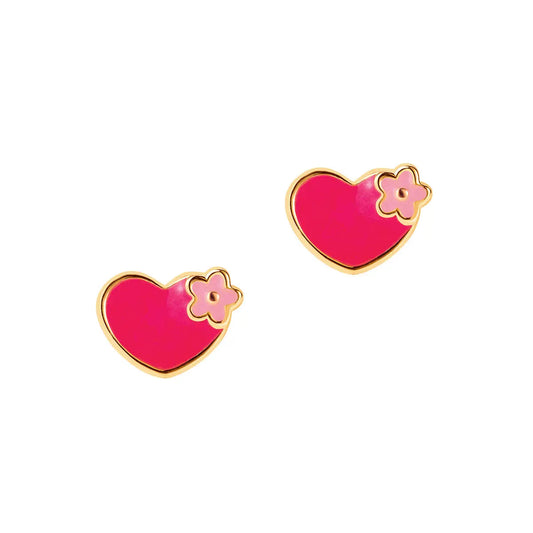 Heart & Flower Stud Earrings 110 ACCESSORIES CHILD Girl Nation 